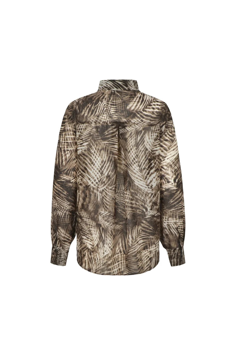 C&S Leila blouse Dark Chocolate/Color mix