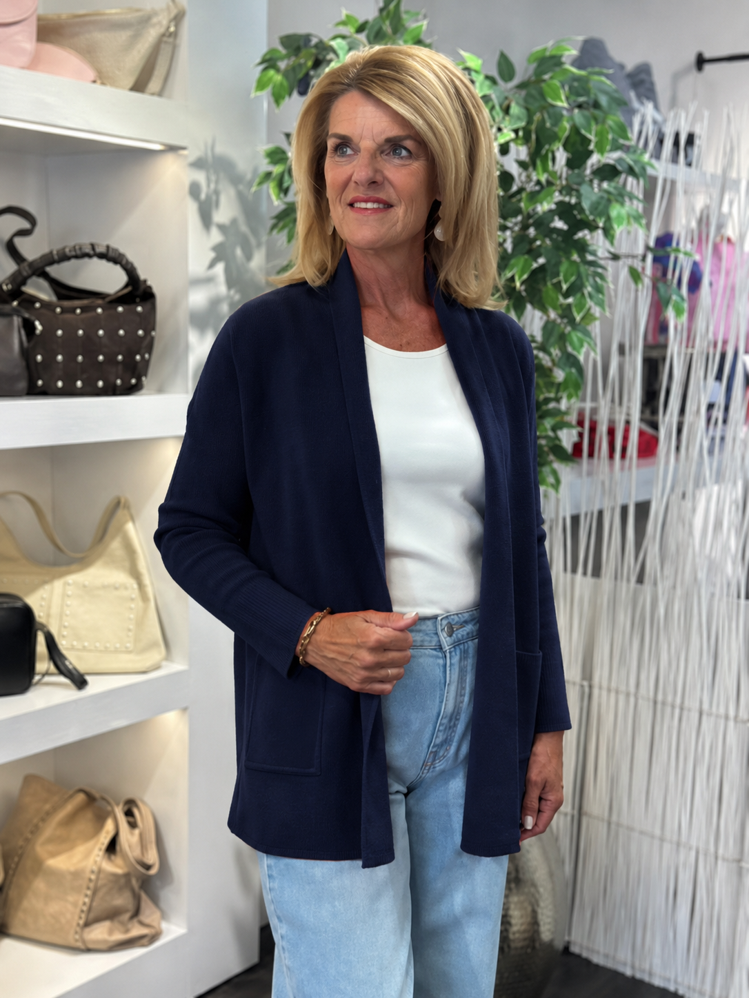Viki Lange Vest Donkerblauw