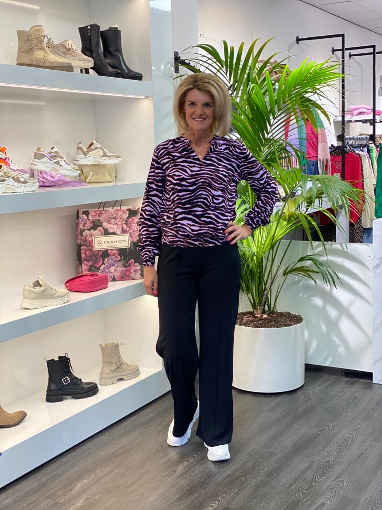 Freequent Linn Blouse V-Hals lila black