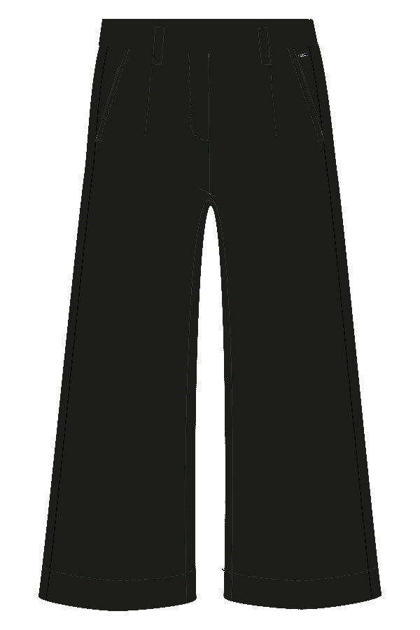 Mi Piace Travel Culotte Broek Pleated Waistband 202818 zwart