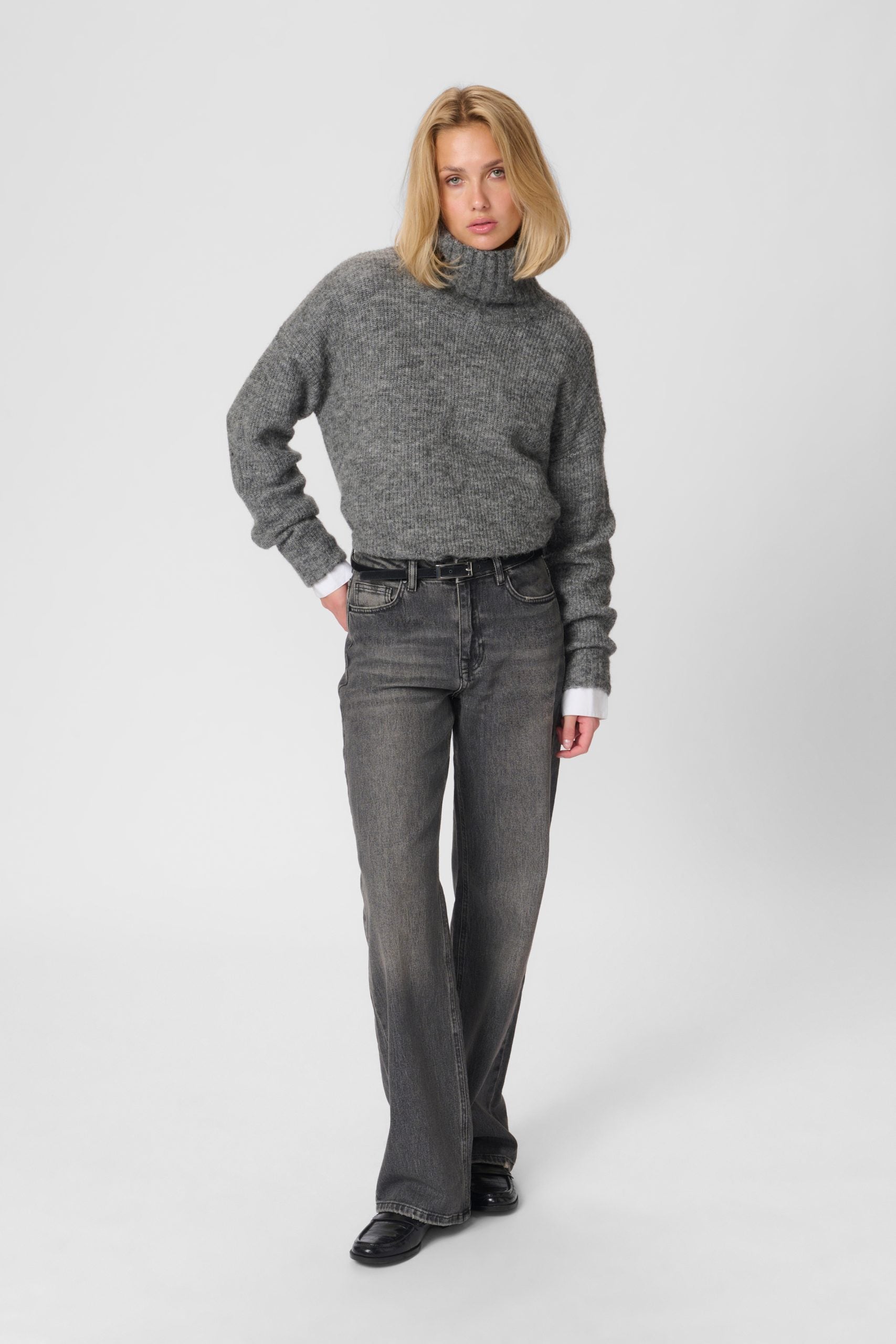 My Essential Wardrobe jeans Louis 139 High Wide Broek L32 dark grey retro wash