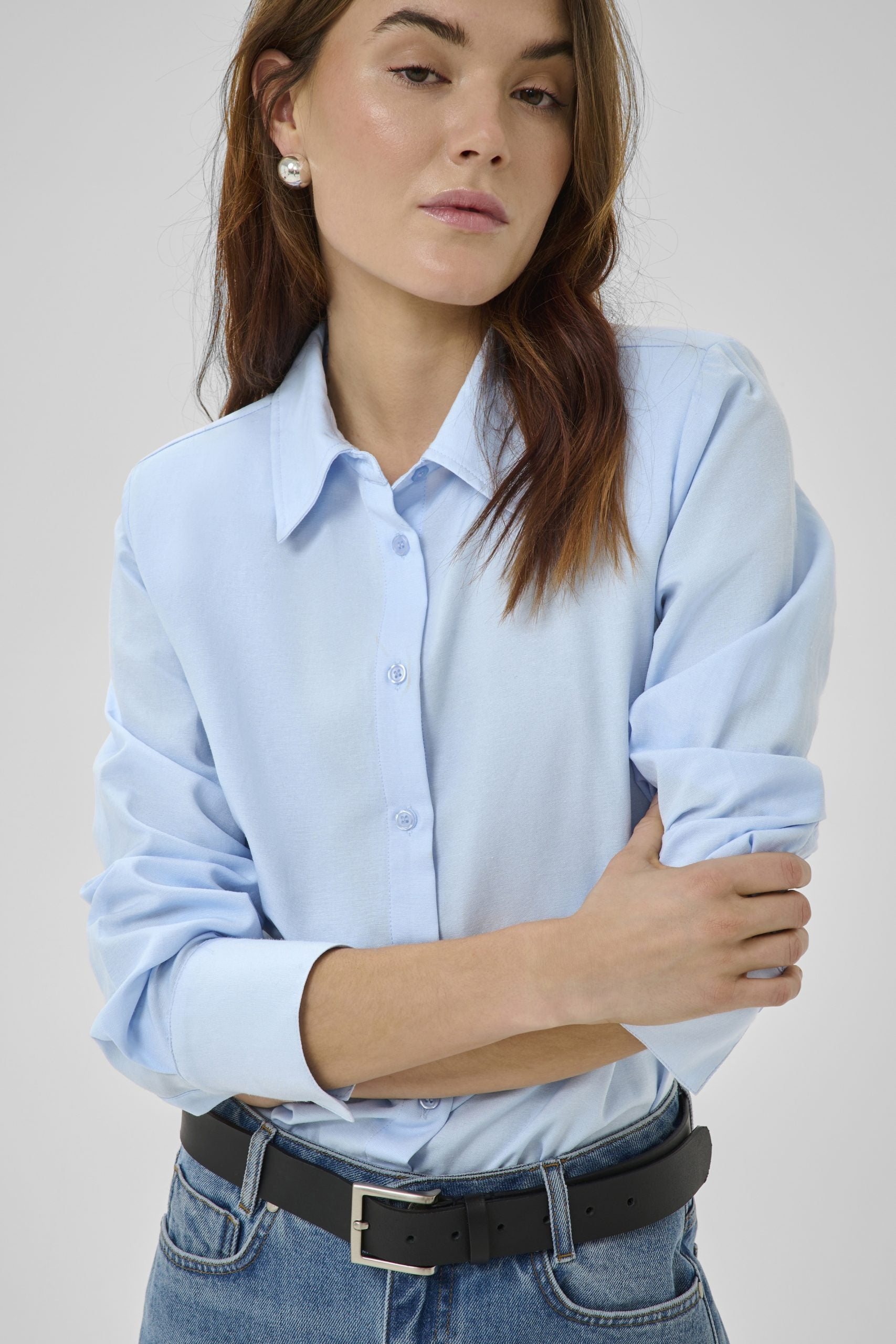 My Essential Wardrobe Vilda Shaped Blouse cashmere blue