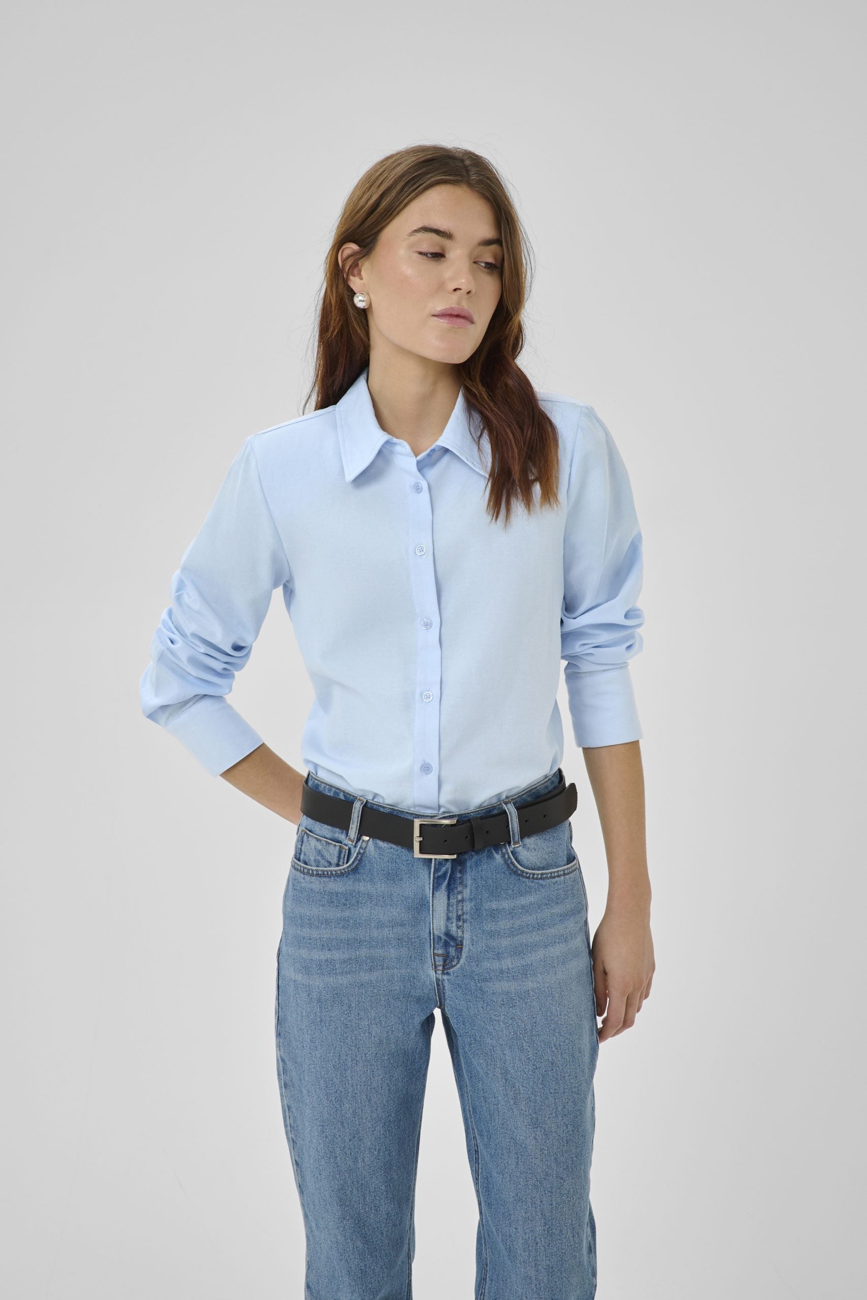 My Essential Wardrobe Vilda Shaped Blouse cashmere blue