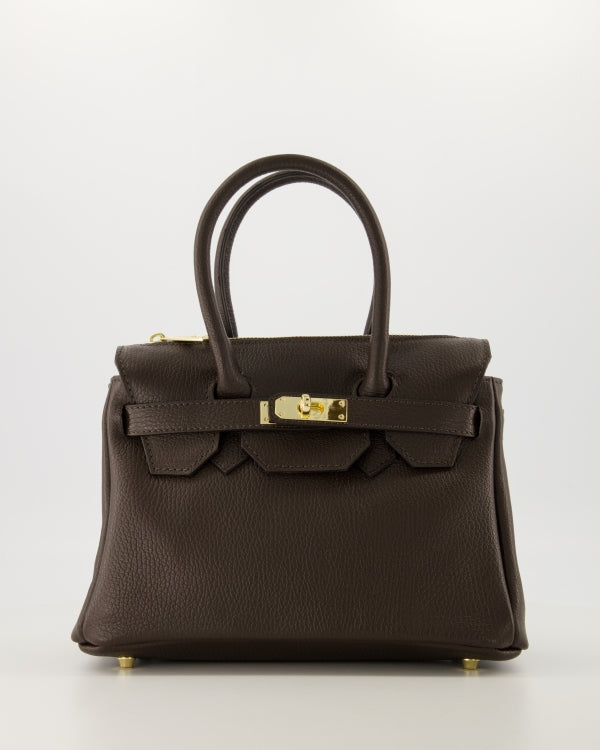 Birdie Small Handtas Leer Dark Brown T301