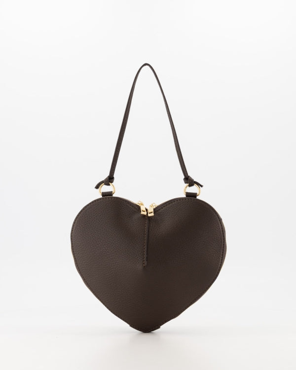 Tas lamour hart leer bruin/Goud T433