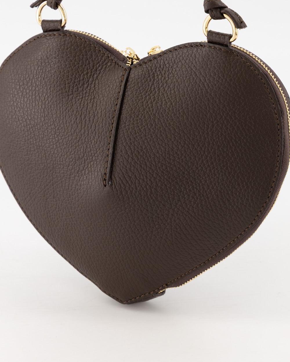 Tas lamour hart leer bruin/Goud T433