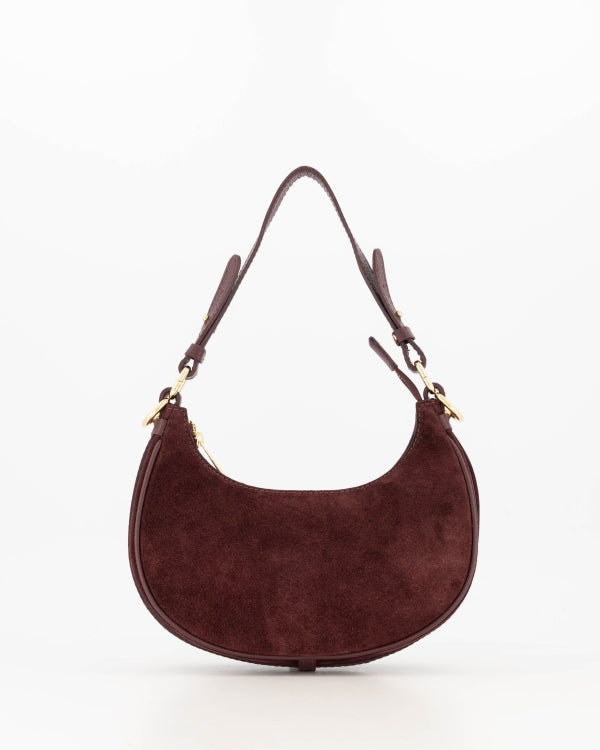 Gwyneth Schoudertas Suede/Leer T435 bordeaux