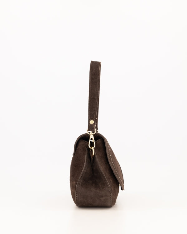 Catania Schoudertas Suede bruin T413
