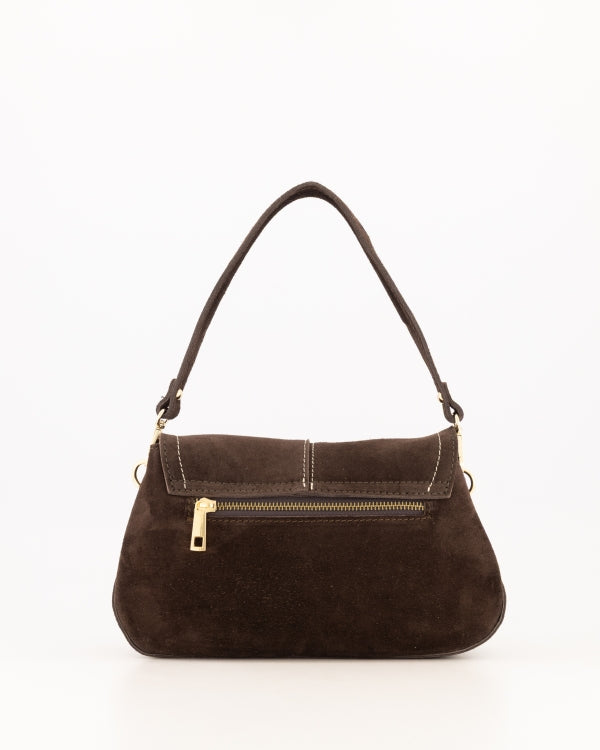 Catania Schoudertas Suede bruin T413