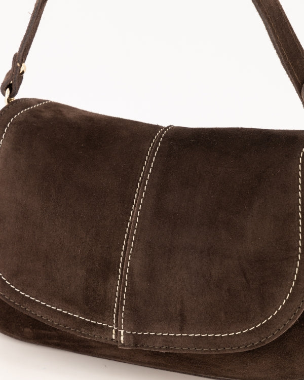 Catania Schoudertas Suede bruin T413