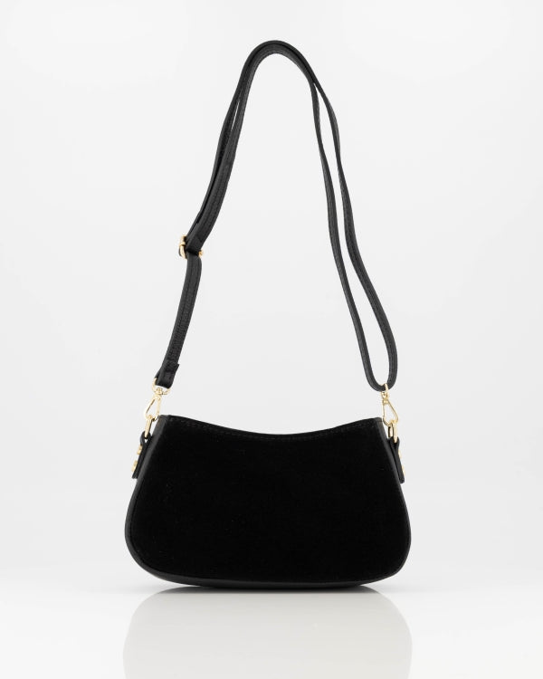 Rimini Handtas Suede/Leer T434 zwart