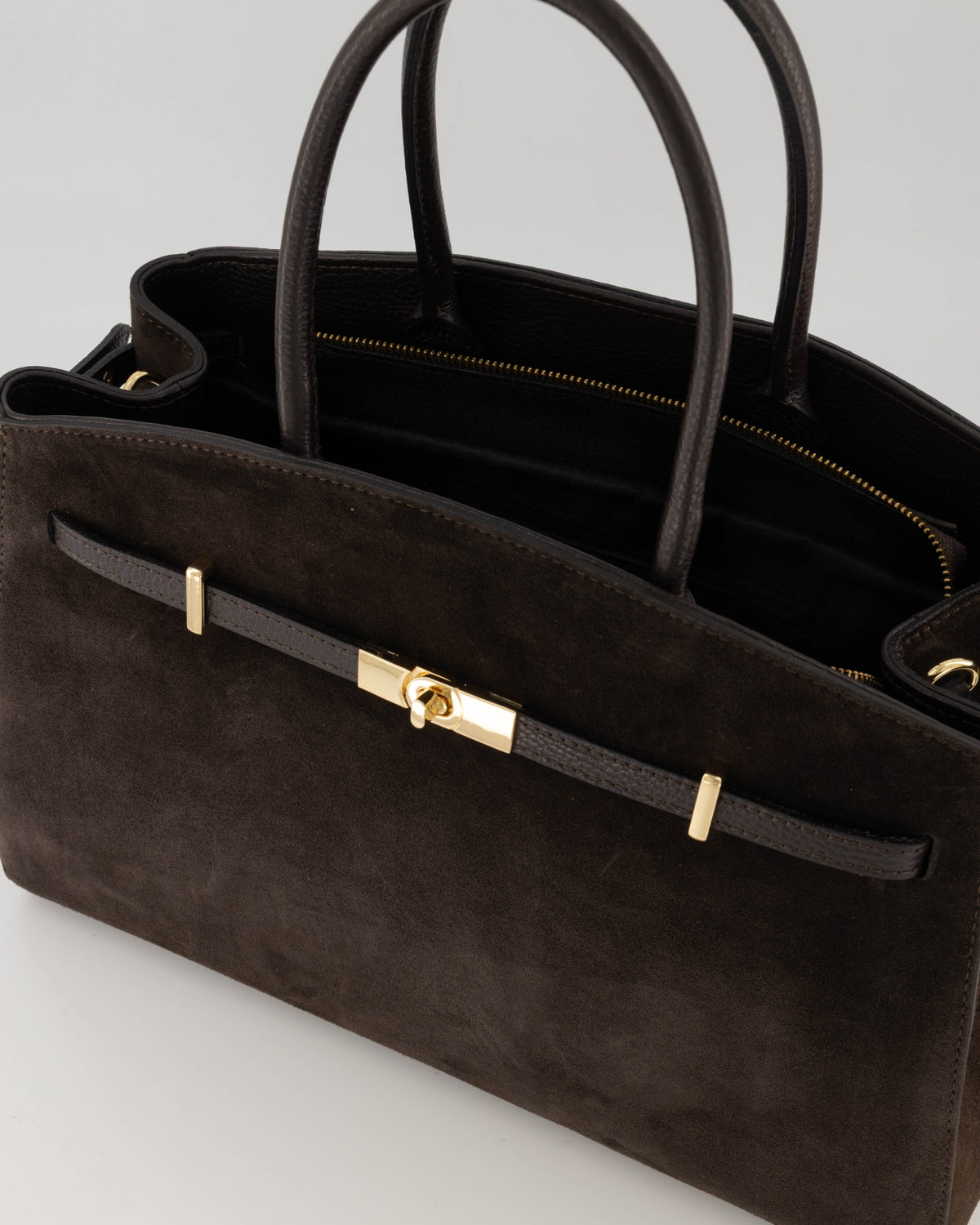 Braga Schoudertas Suede Donkerbruin T426