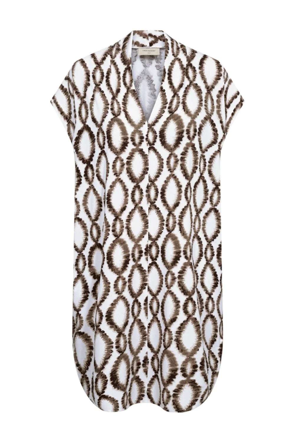 Freequent Floi Jurk brilliant white w. coffee bean