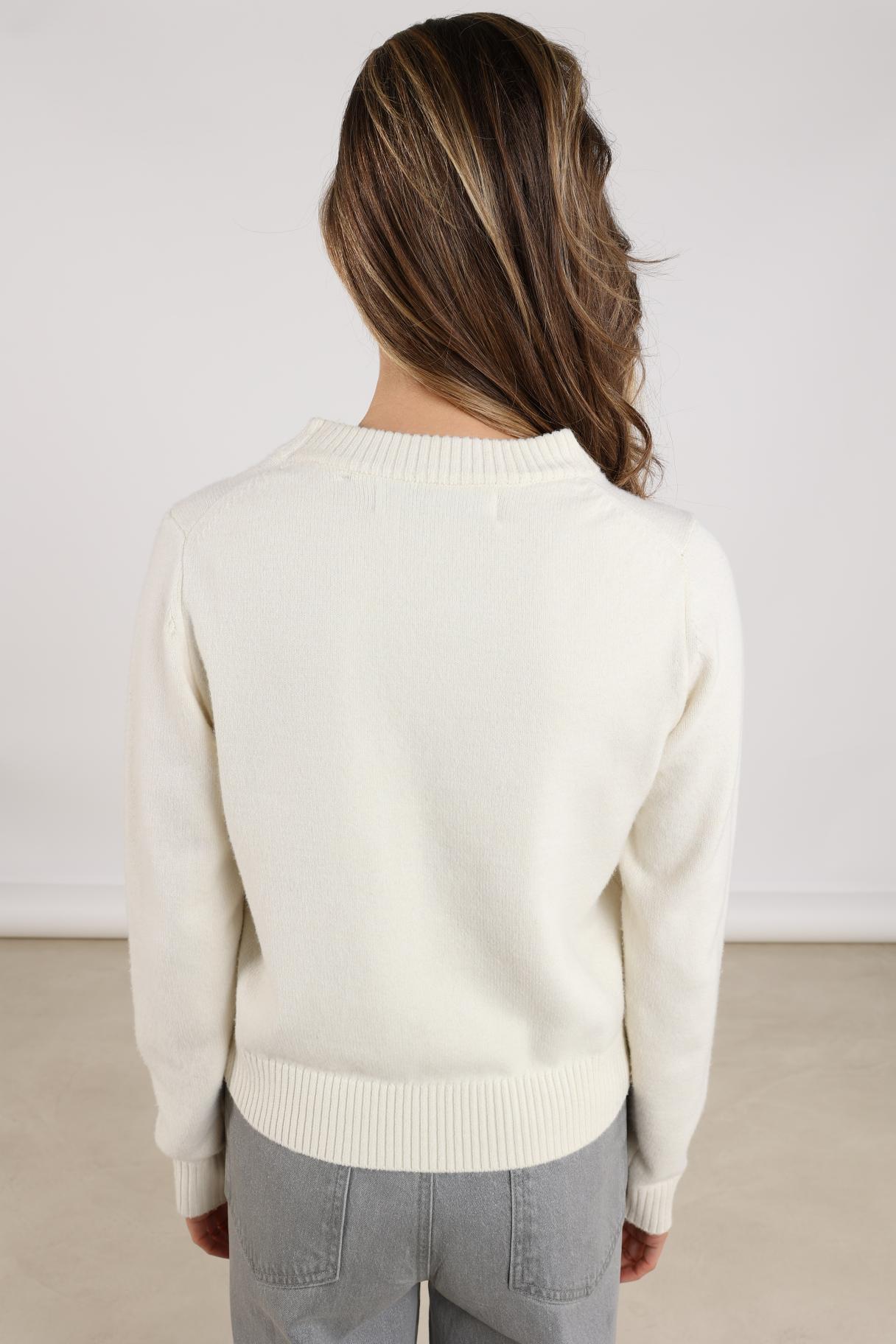 Nukus Intarsia Pullover trui offwhite