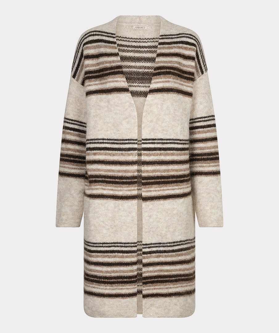 Esqualo Cardigan Striped biscuit melange F26.18504