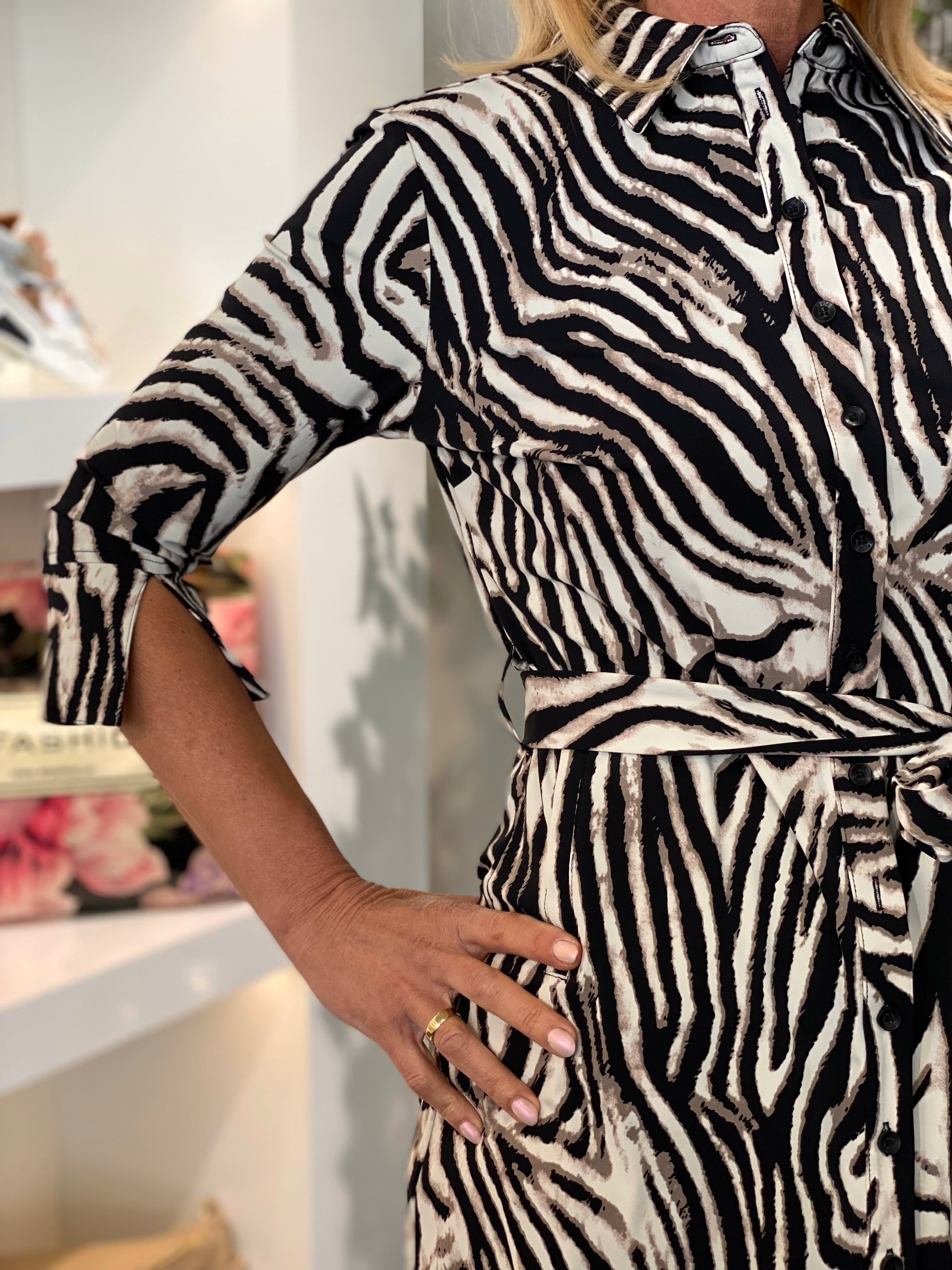 Mi Piace Travelstof Jurk zebra print 202092