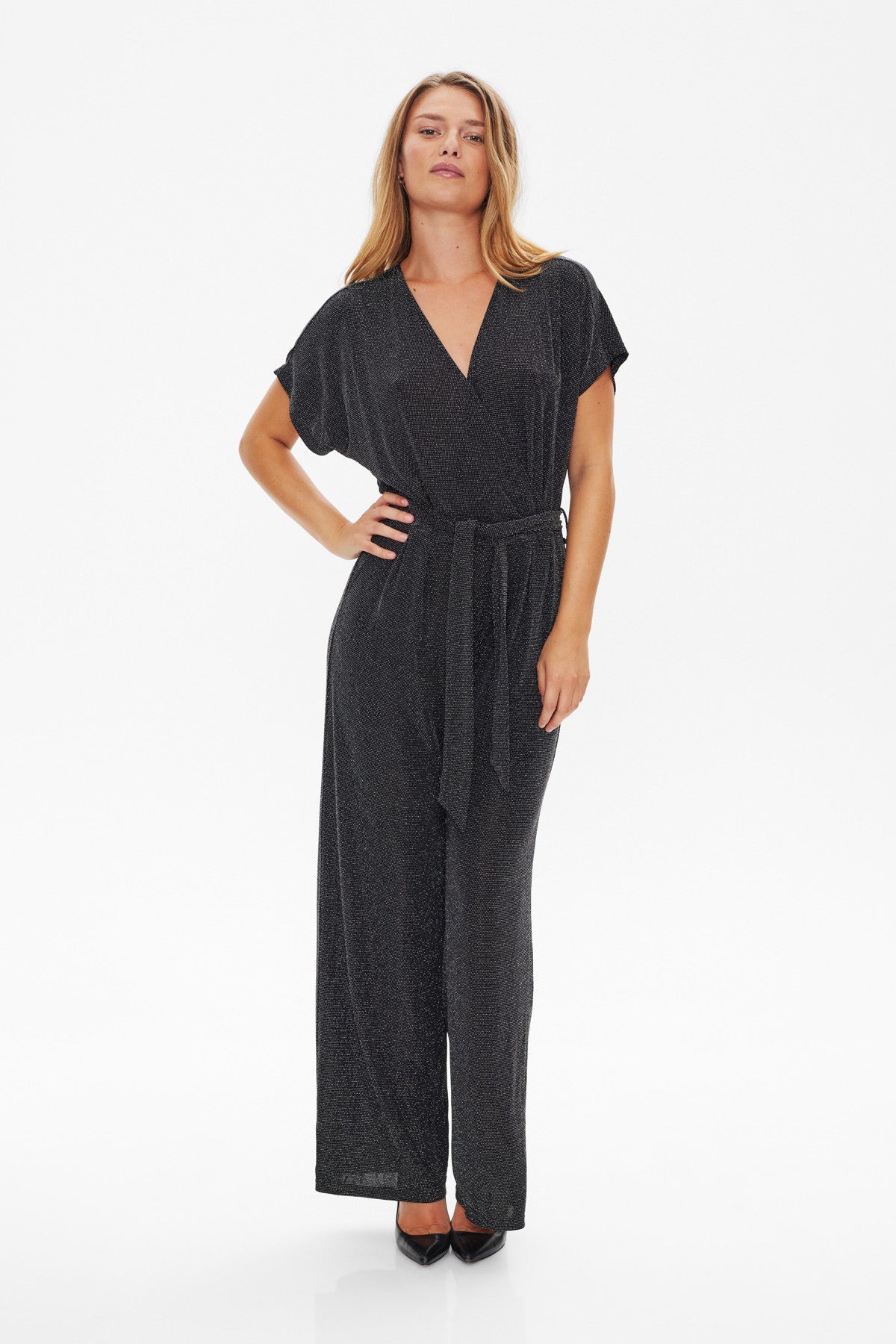 Freequent Jalux Jumpsuit zwart zilver