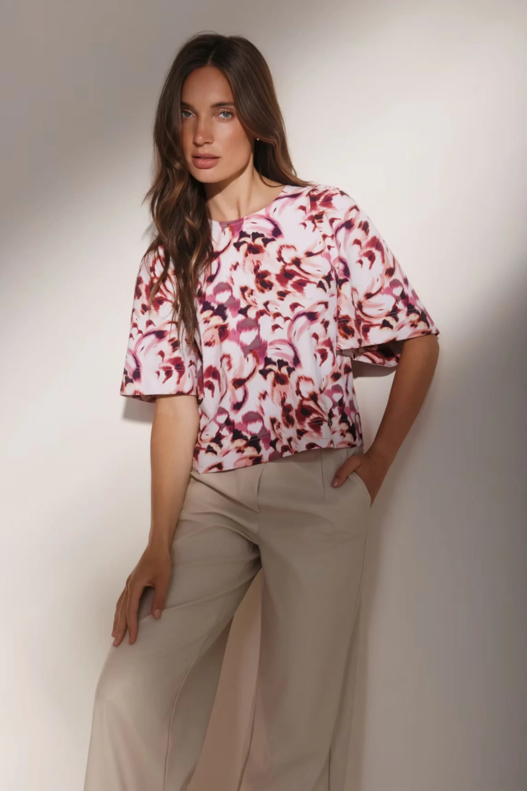 Lady Day Aston Travelstof Top morgan print