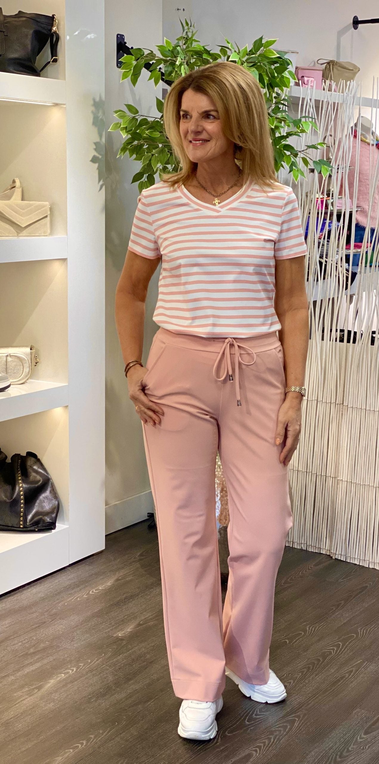 Mi Piace Bonded Travelstof Broek Premium Kwaliteit 202631 mellow rose