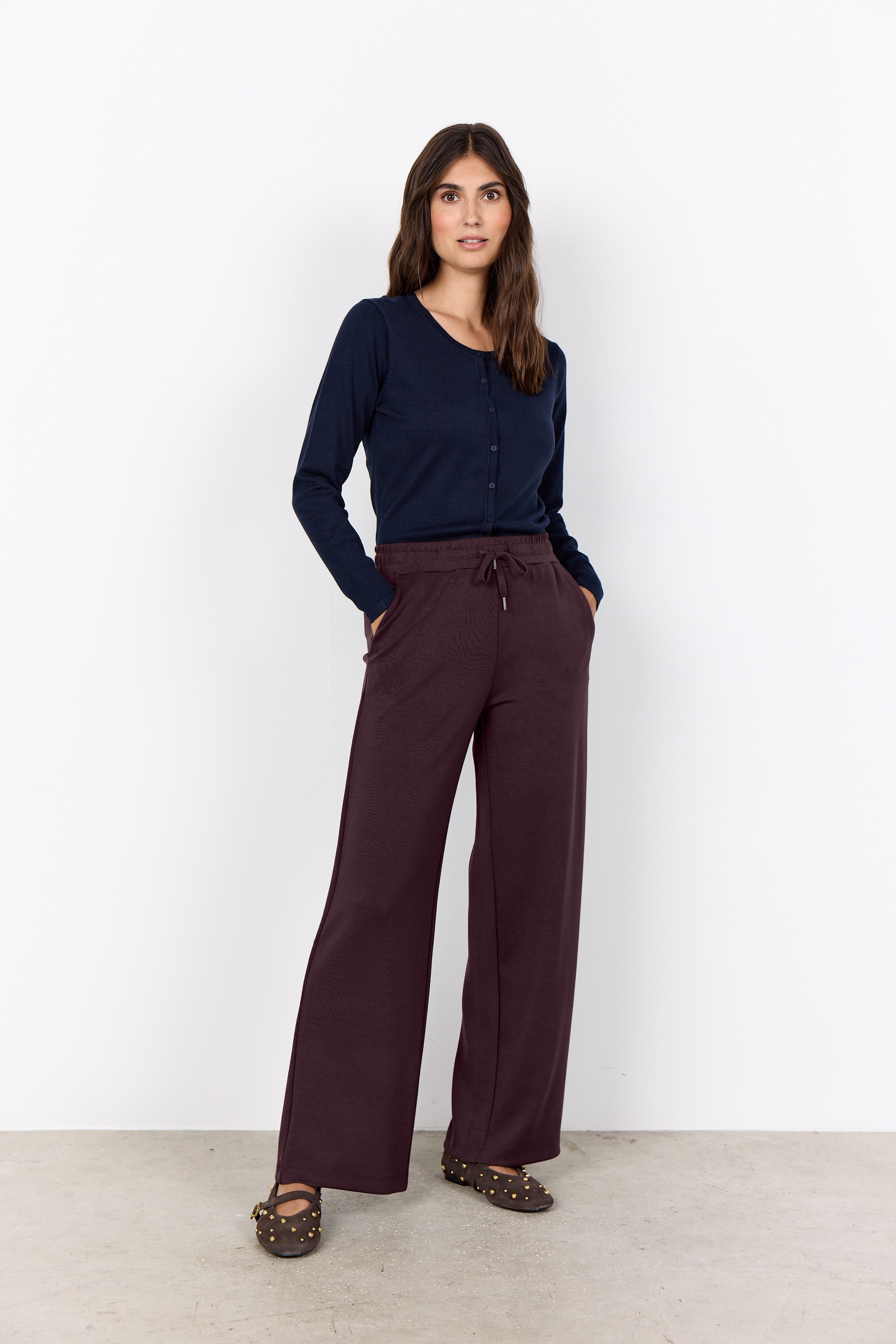 SoyaConcept Banu 116 Broek Wijde Pijp choco
