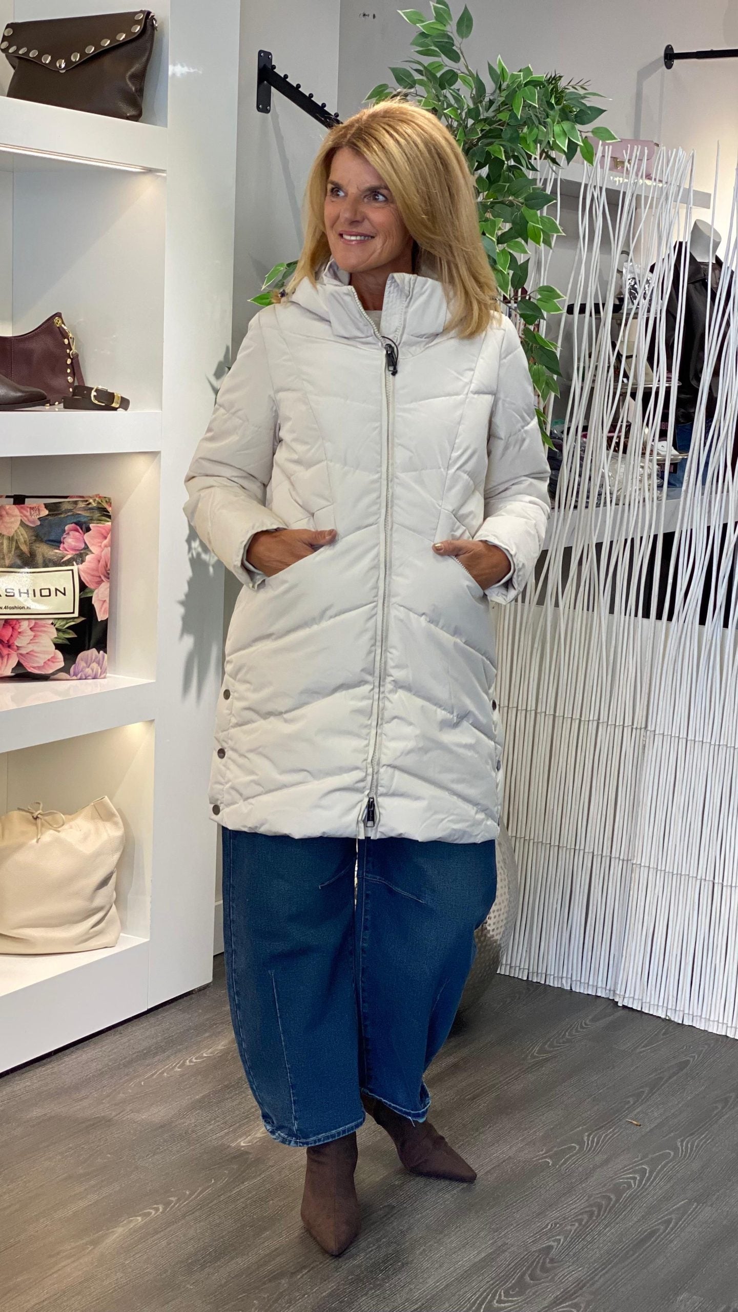 Covered Halflange Winterjas Adele 2 kit rainy day