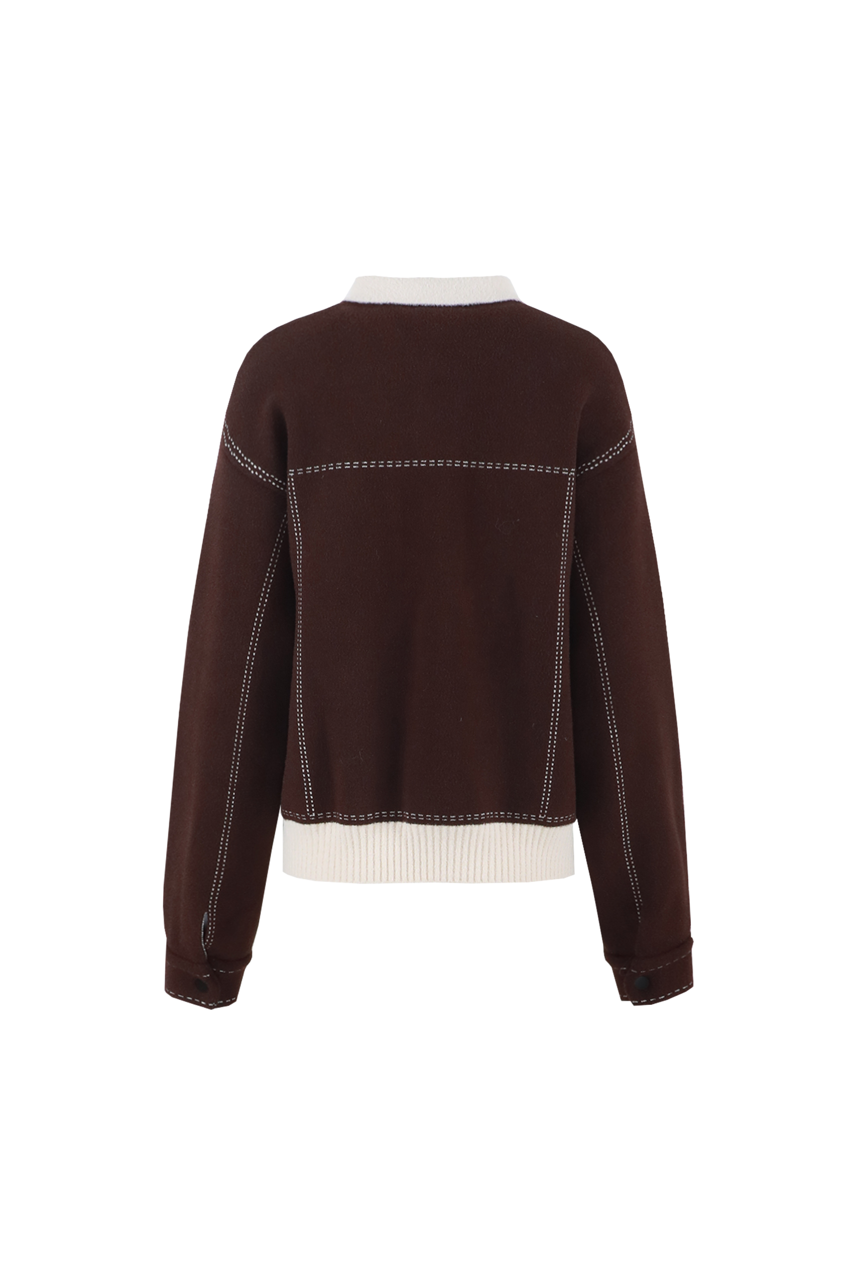 C&S Clemence Knit Jacket dark brown sand