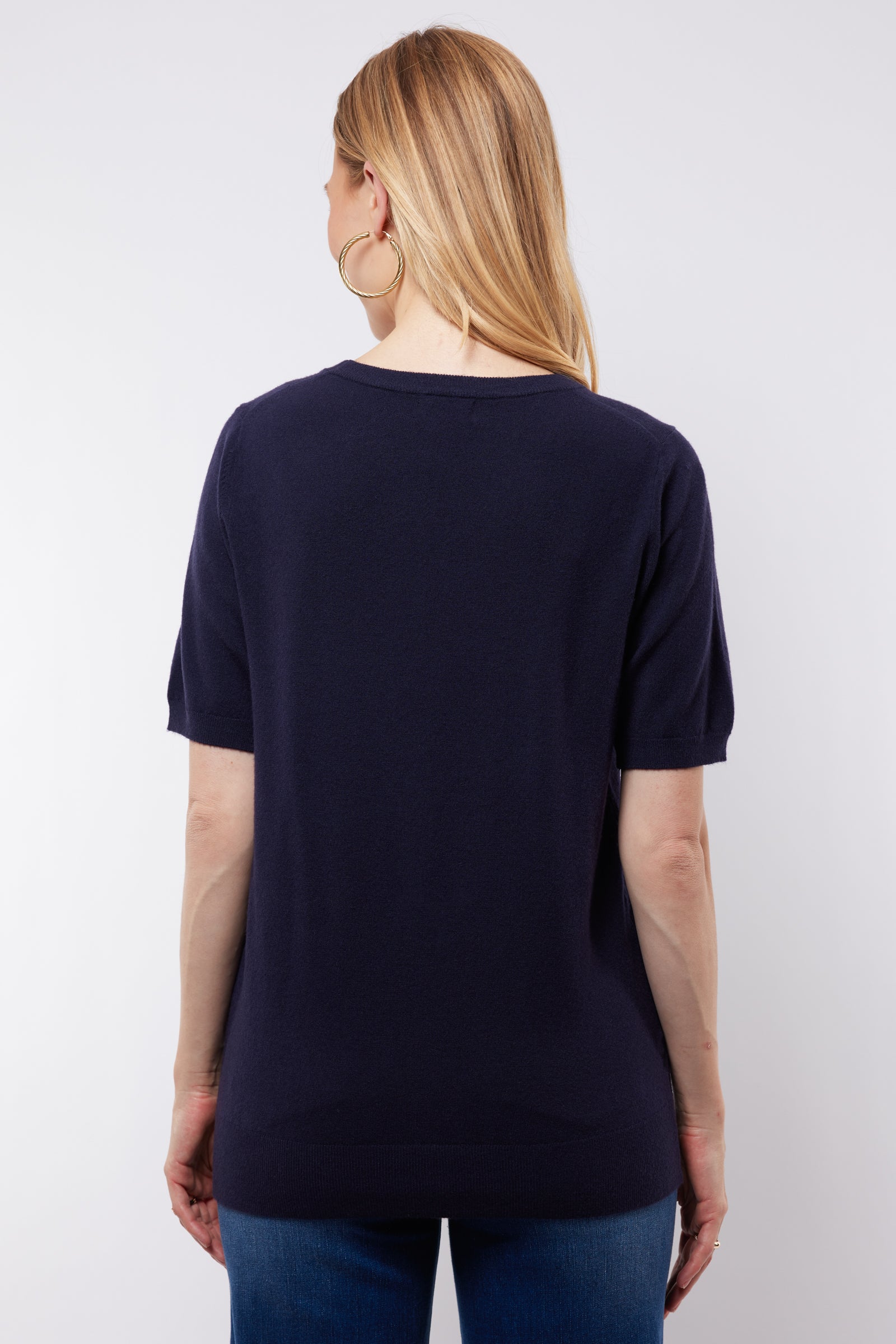 C&S Anne Knit Top midnight blue