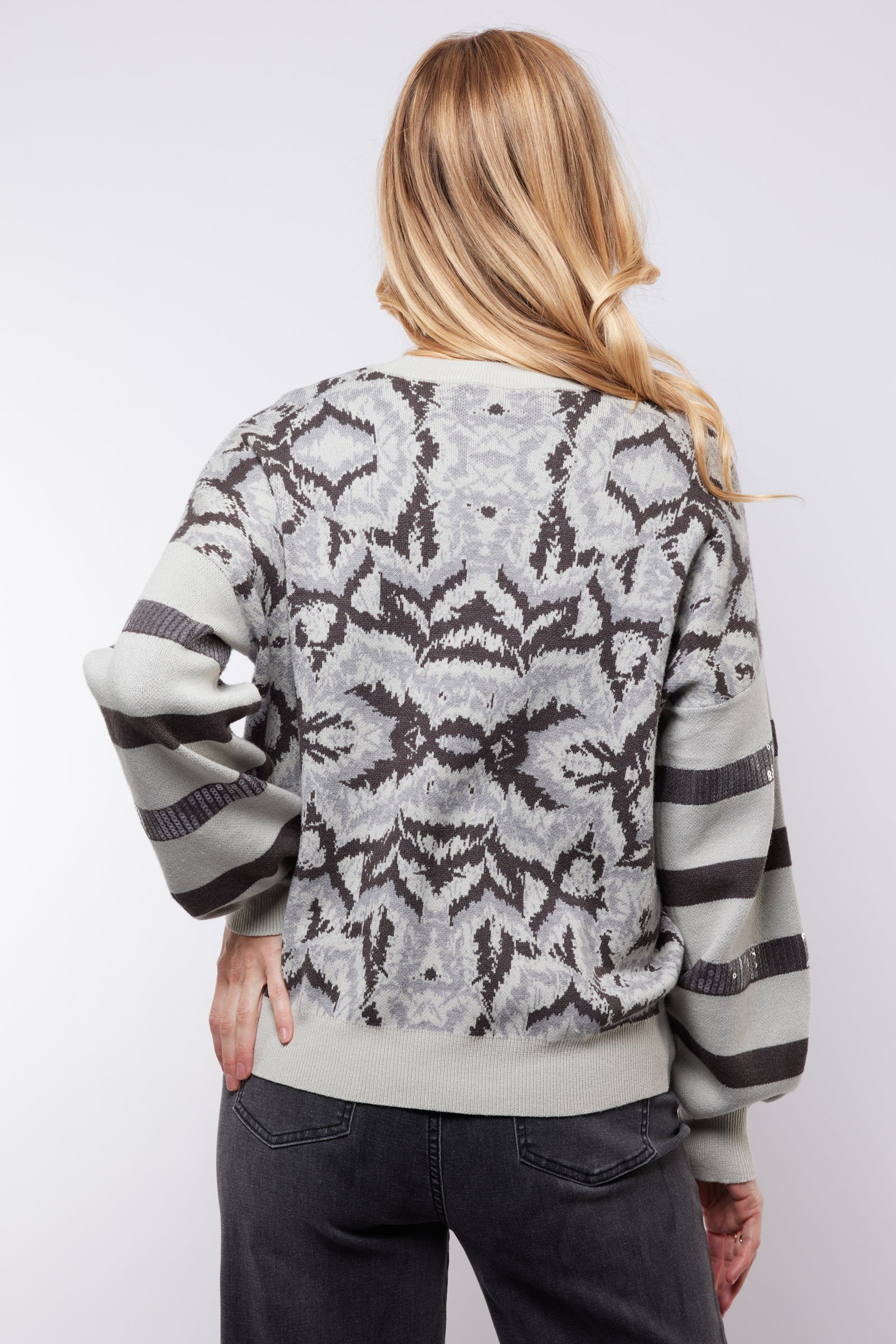 C&S Kimberly Knit Pullover trui monument dark gray