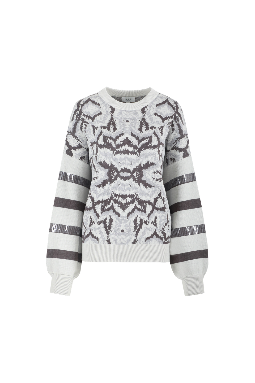 C&S Kimberly Knit Pullover trui monument dark gray