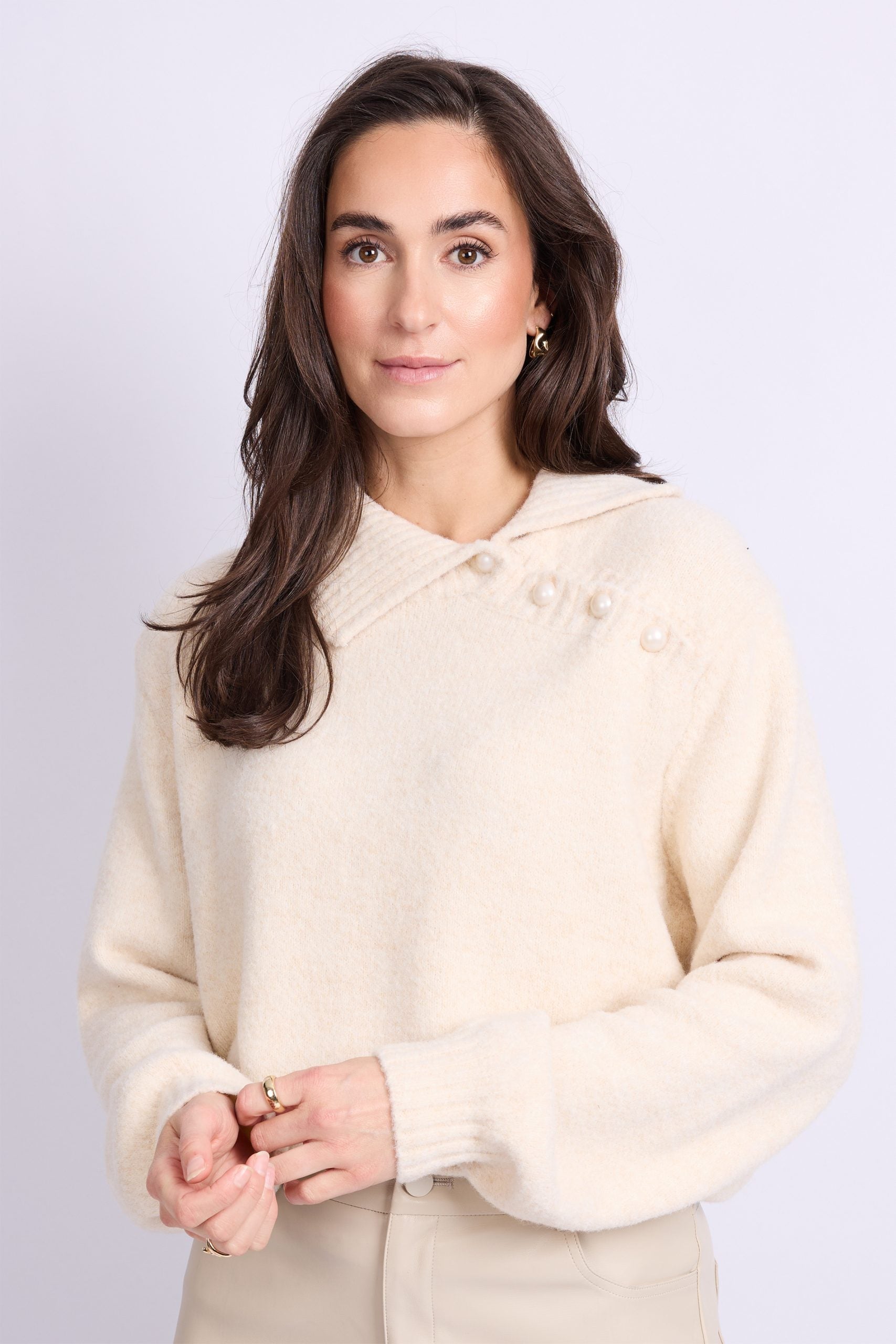 C&S Kelsey Knit Pullover zand