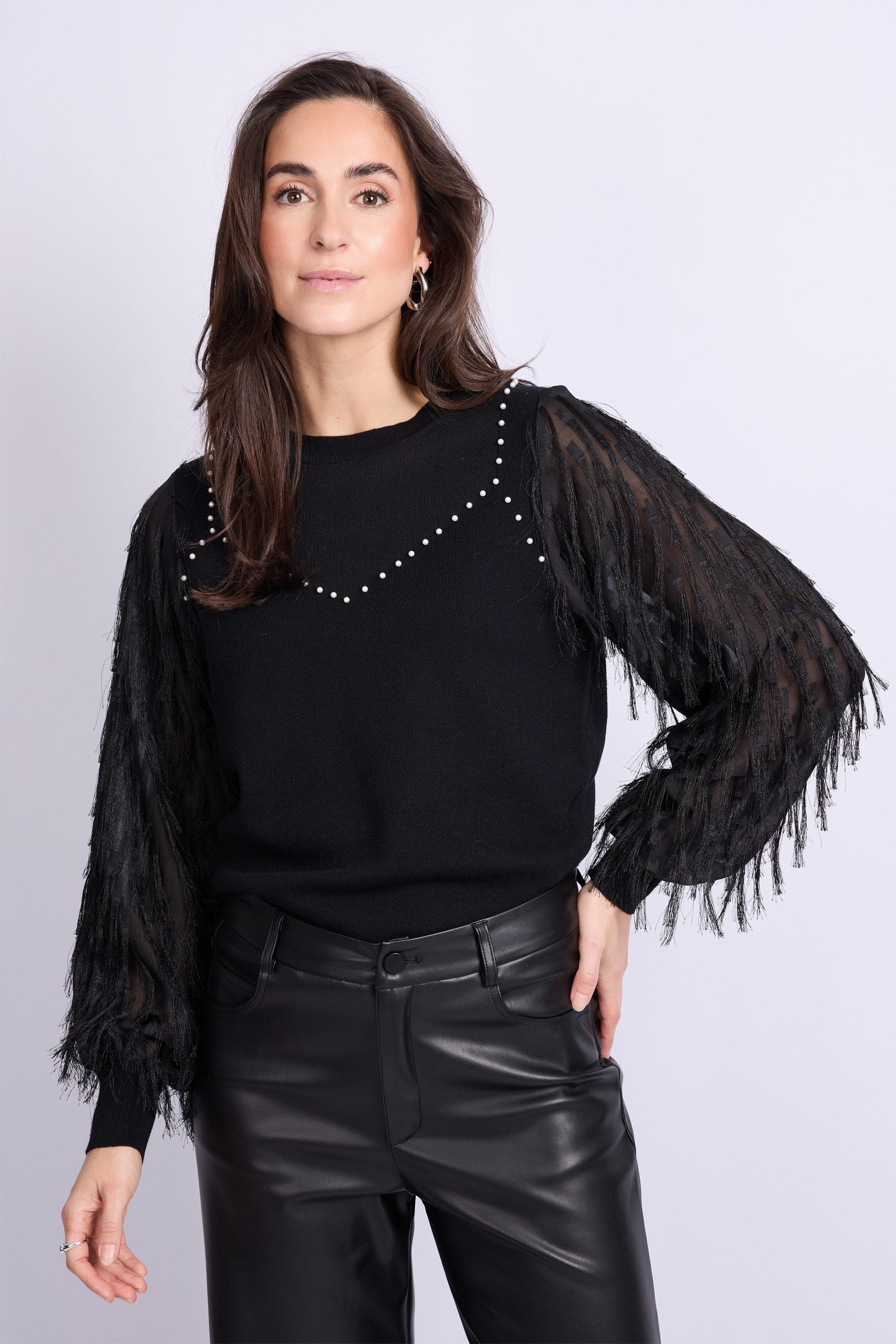 C&S Karlijn Knit Pullover zwart