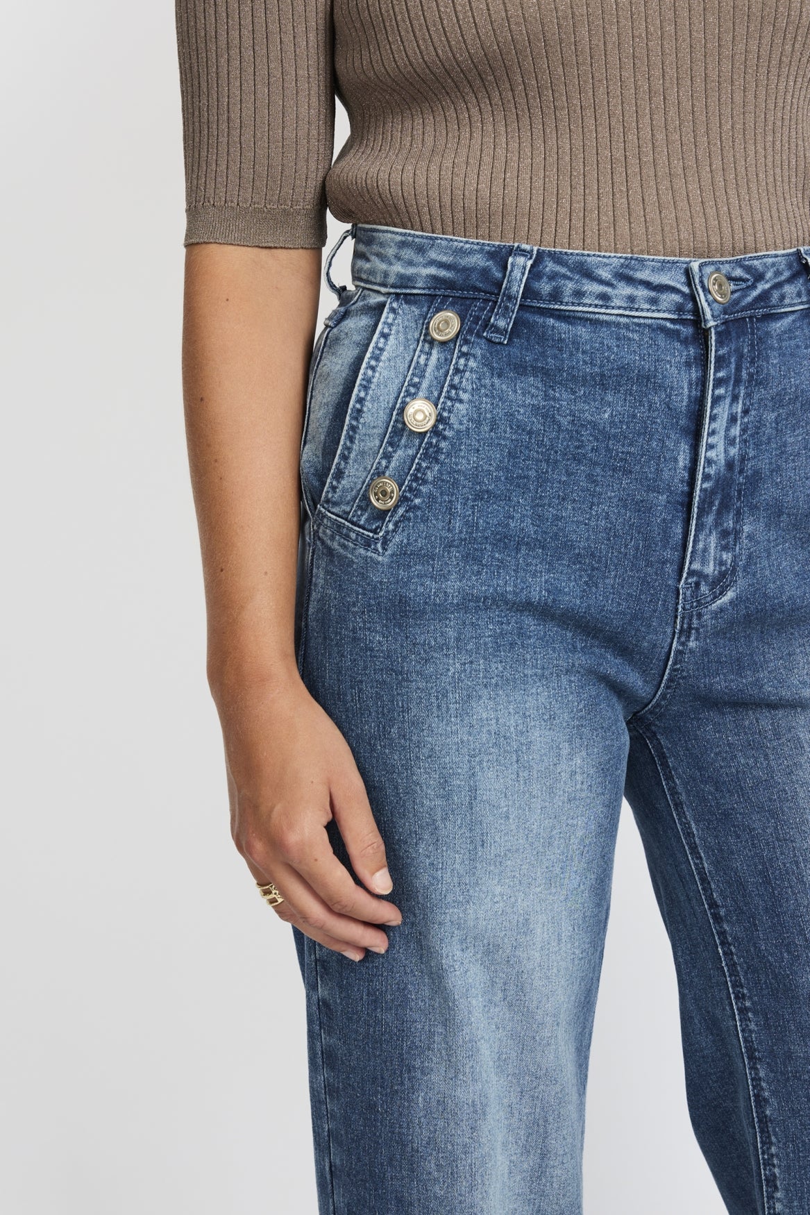 C&S Nadine Jeans Broek denim mid blue