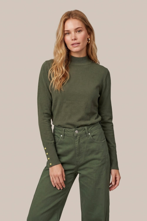 C&S Ambra Knit Pullover dark olive