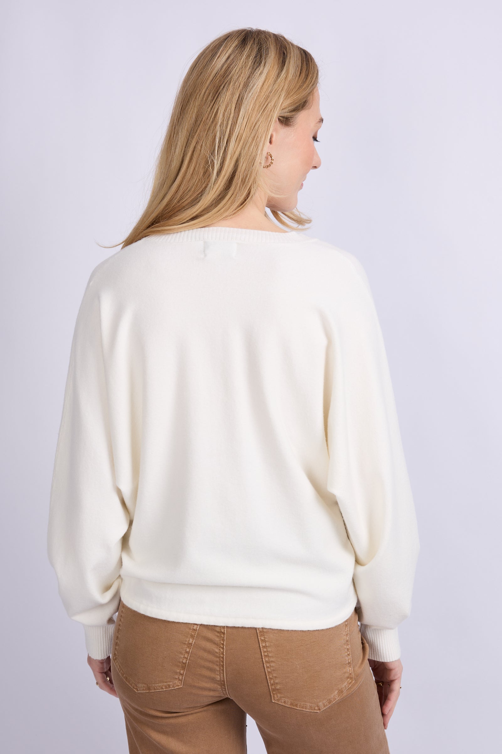 C&S Kiara Knit Cardigan wool white