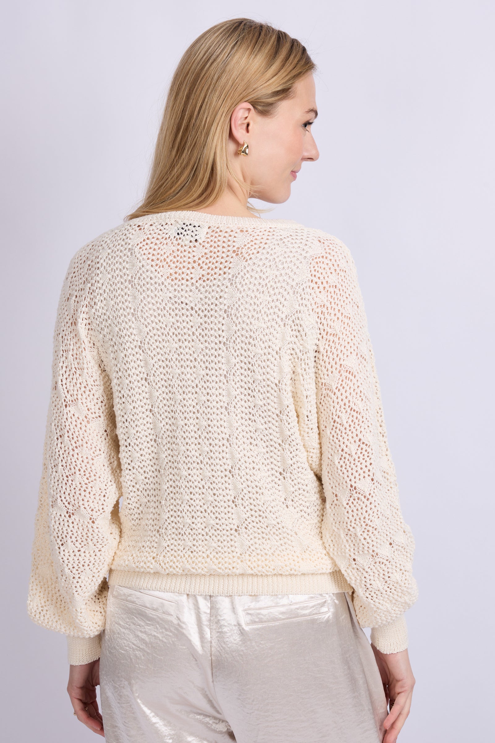C&S Khloe Knit Pullover wool white