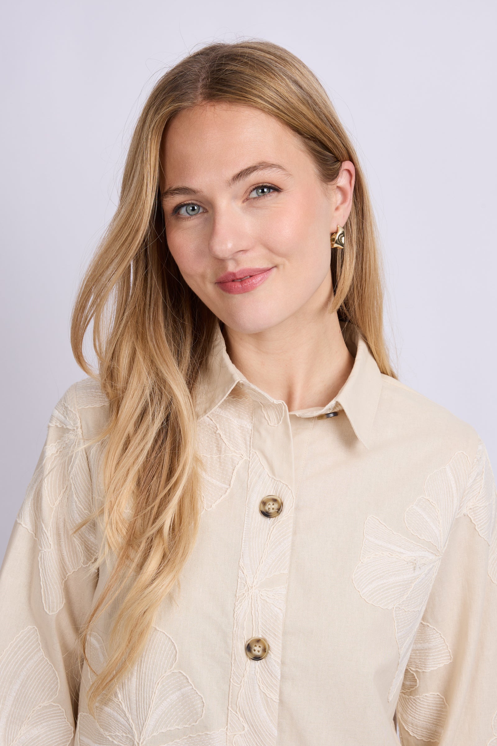 C&S Lunae Blouse sand/offwhite