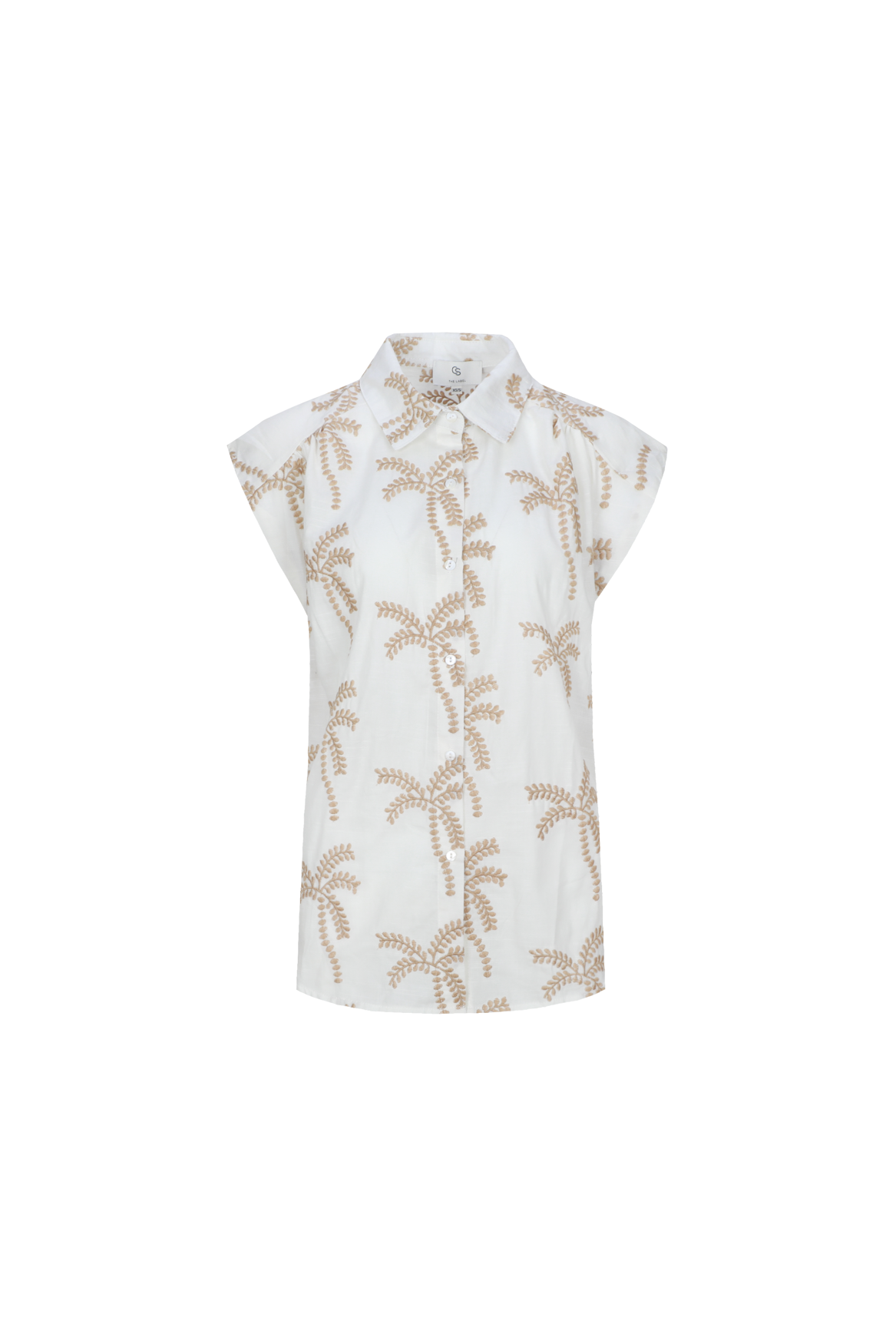 C&S Lusanna Blouse offwhite / khaki