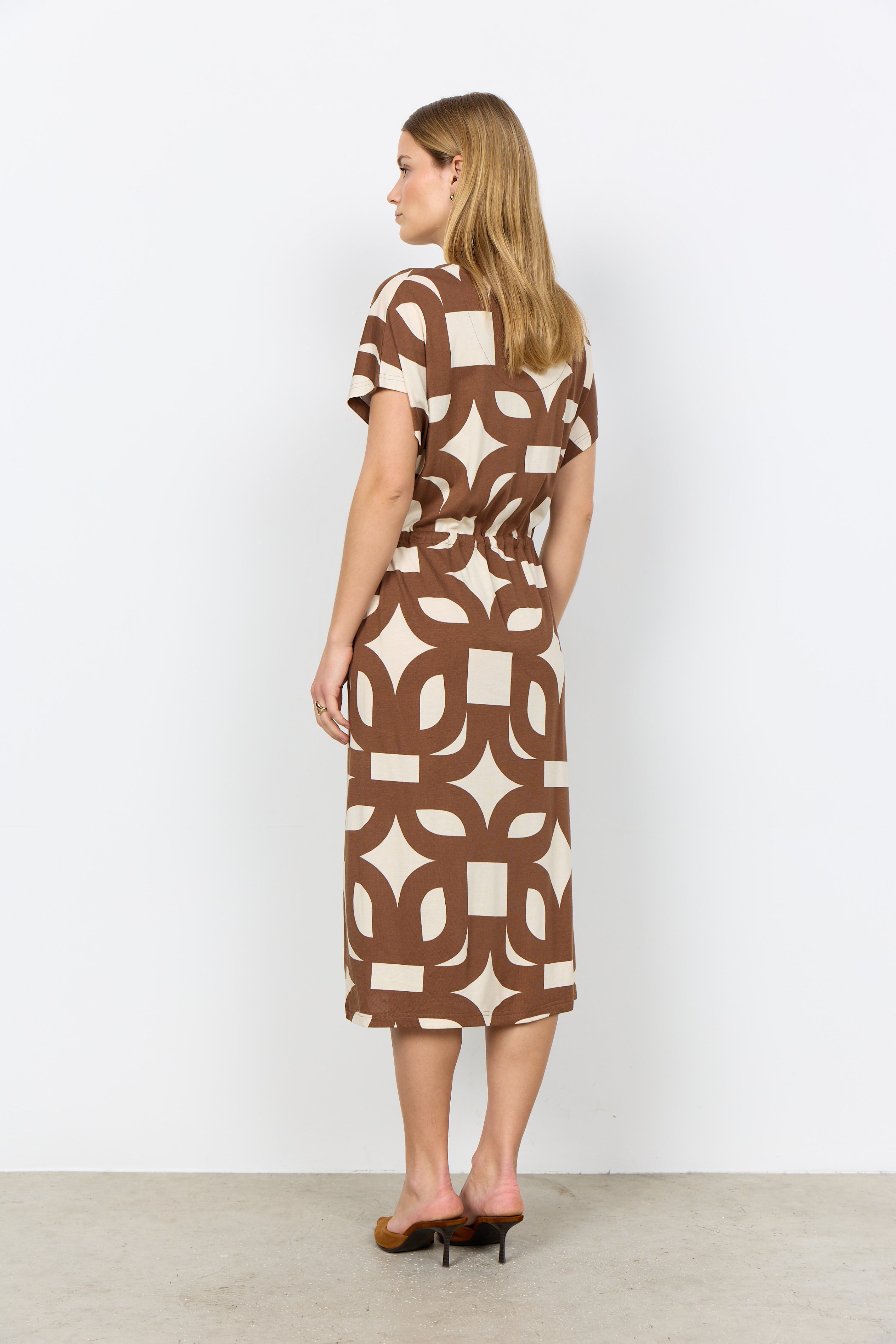 SoyaConcept Felicity AOP 543 Jurk toffee print