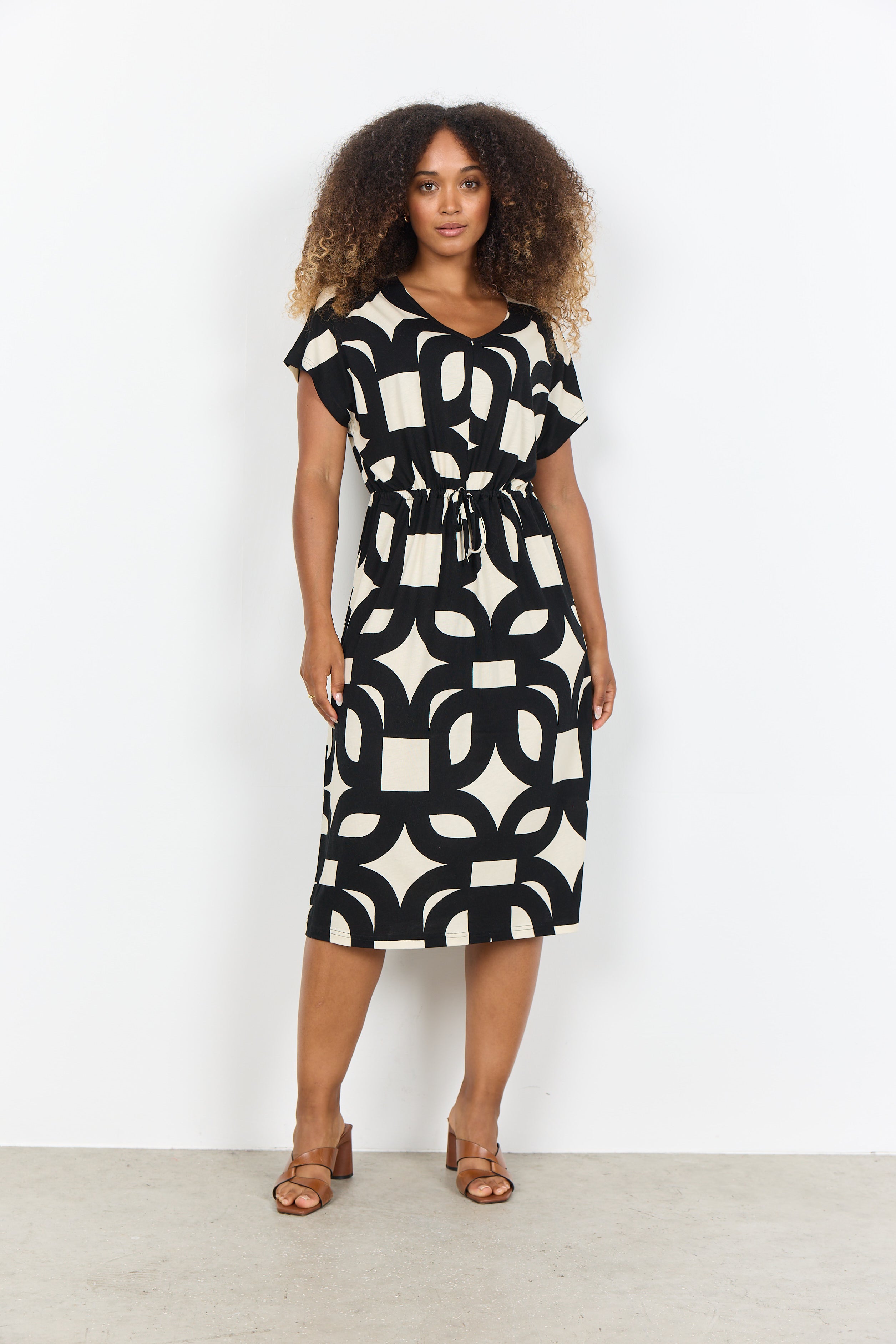 SoyaConcept Felicity AOP 543 Jurk zwart print