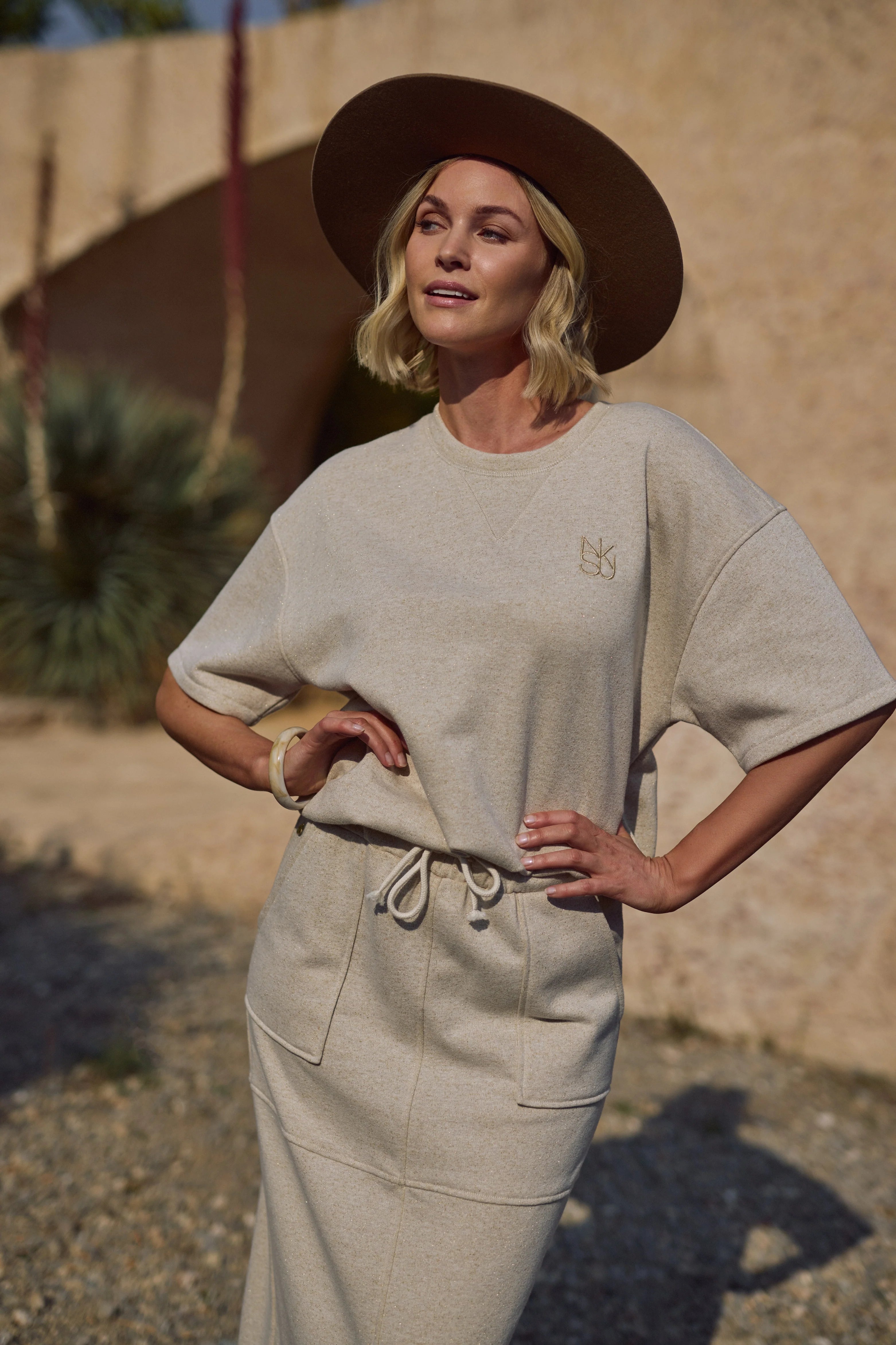 Nukus Roos Pullover Lurex sand