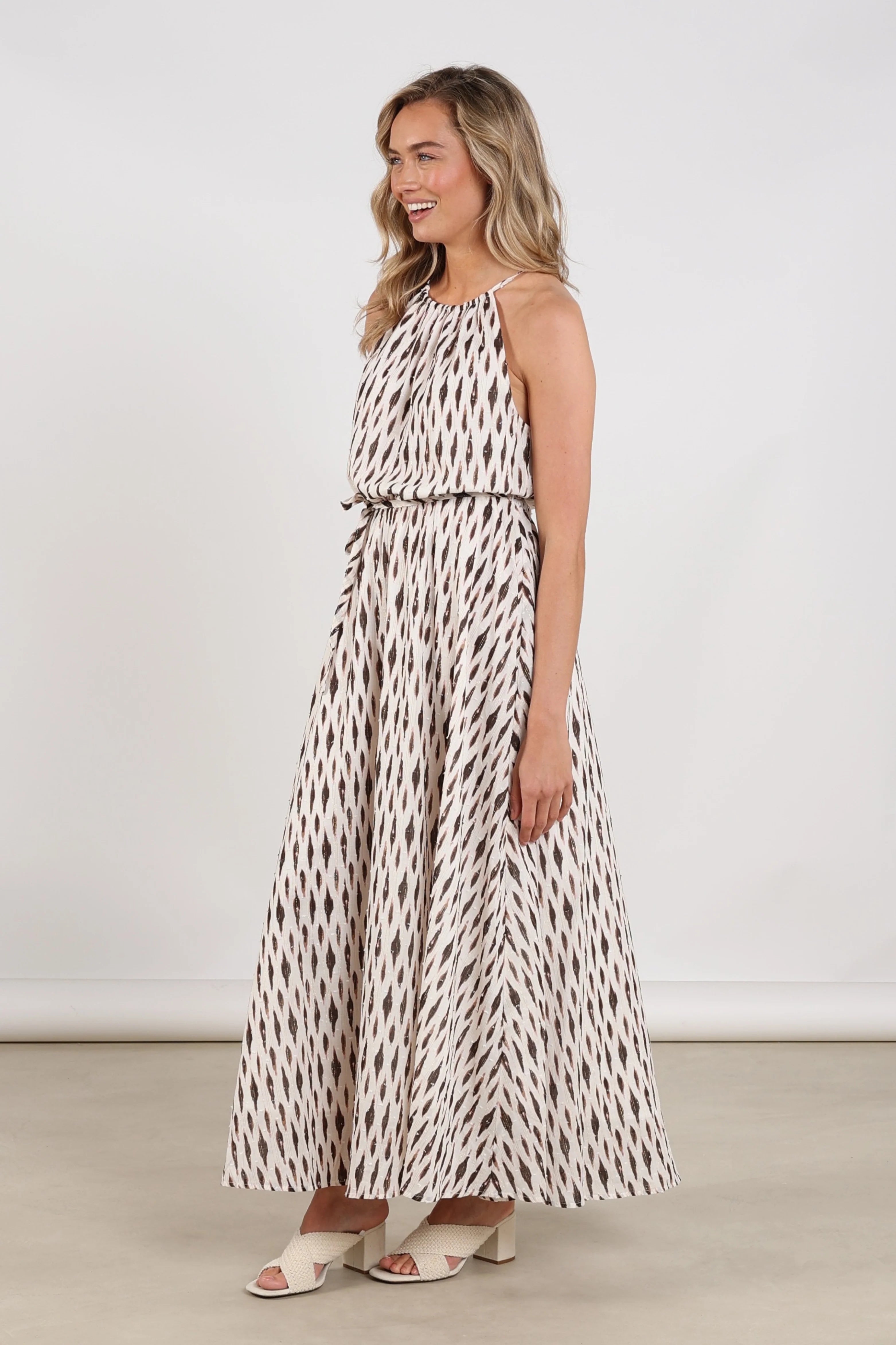 Nukus Monique Print offwhite/fango