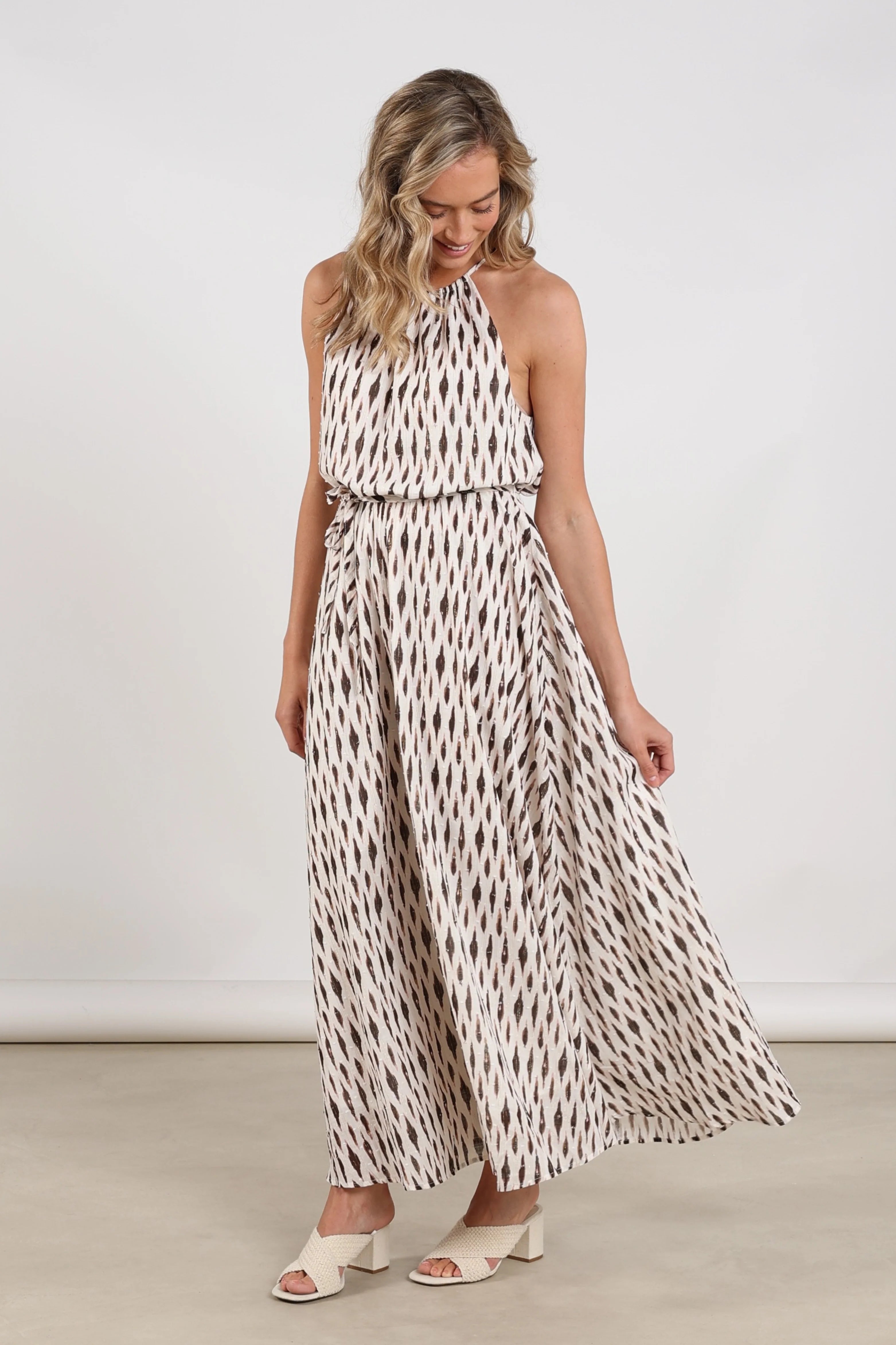 Nukus Monique Print offwhite/fango