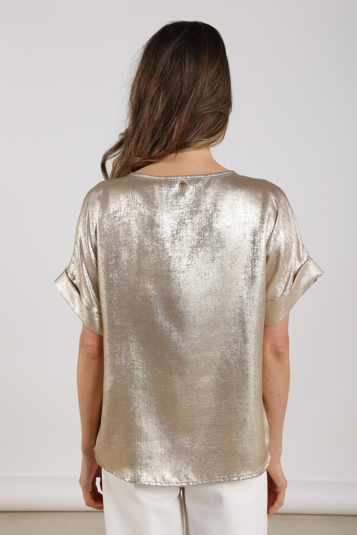 Nukus Irene Top Shiny goud