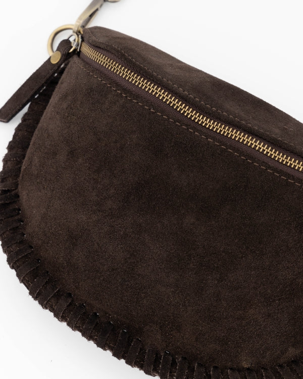 Mara Schoudertas Suede T416 dark brown