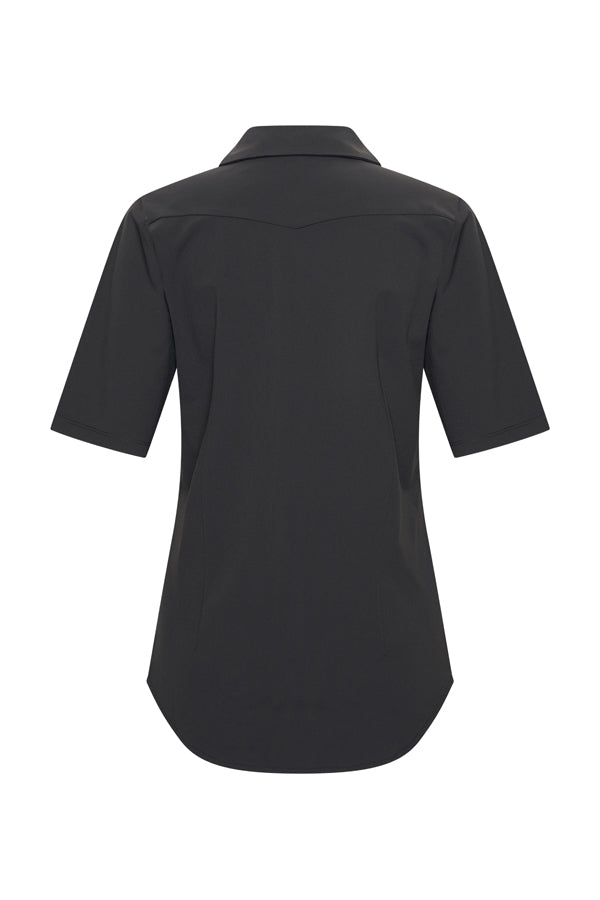 Mi Piace Travelstof Blouse Korte Mouw zwart 202603