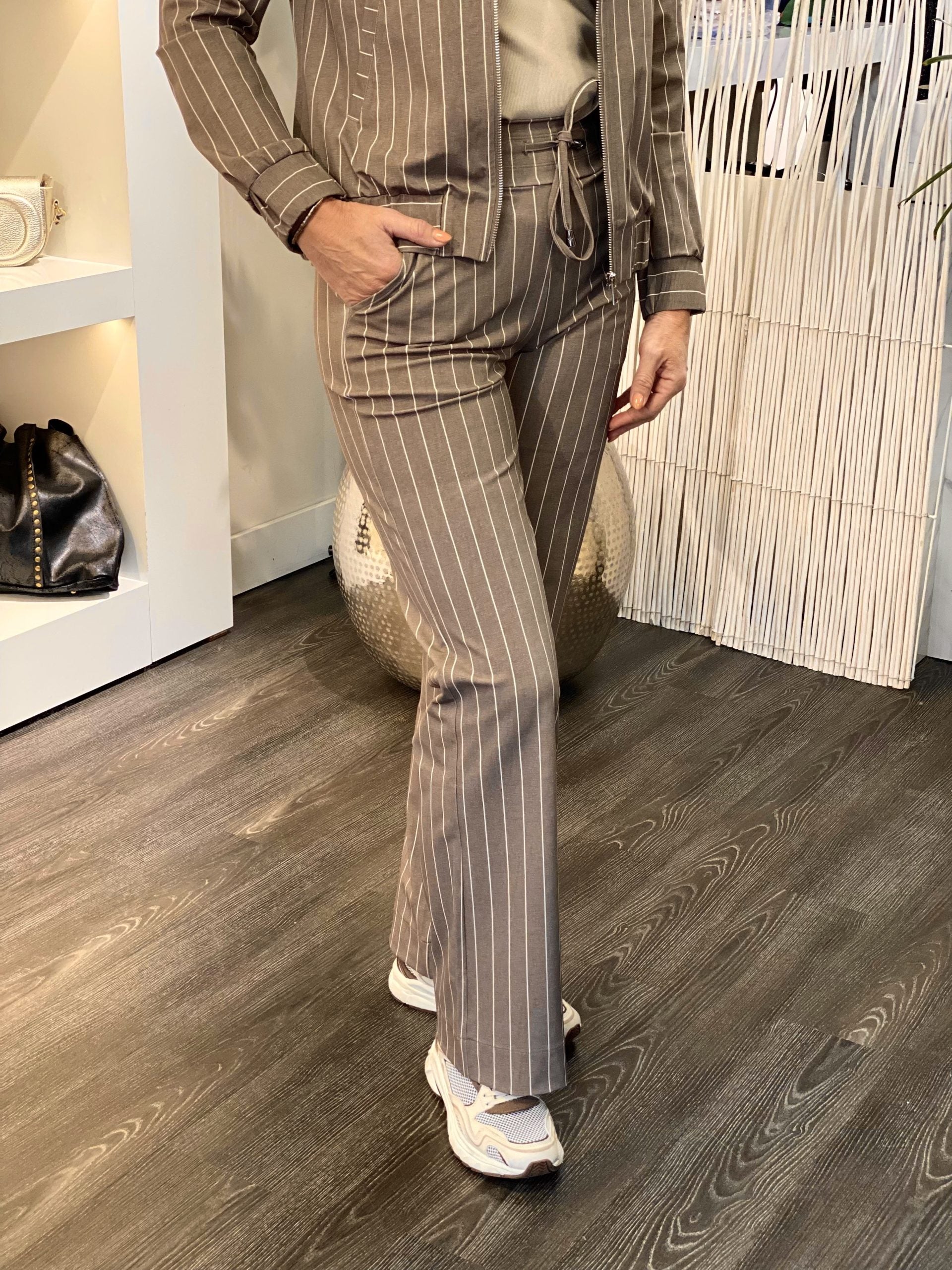 Mi Piace Bonded Travelstof Broek Premium Kwaliteit 202631 classic stripe falcon