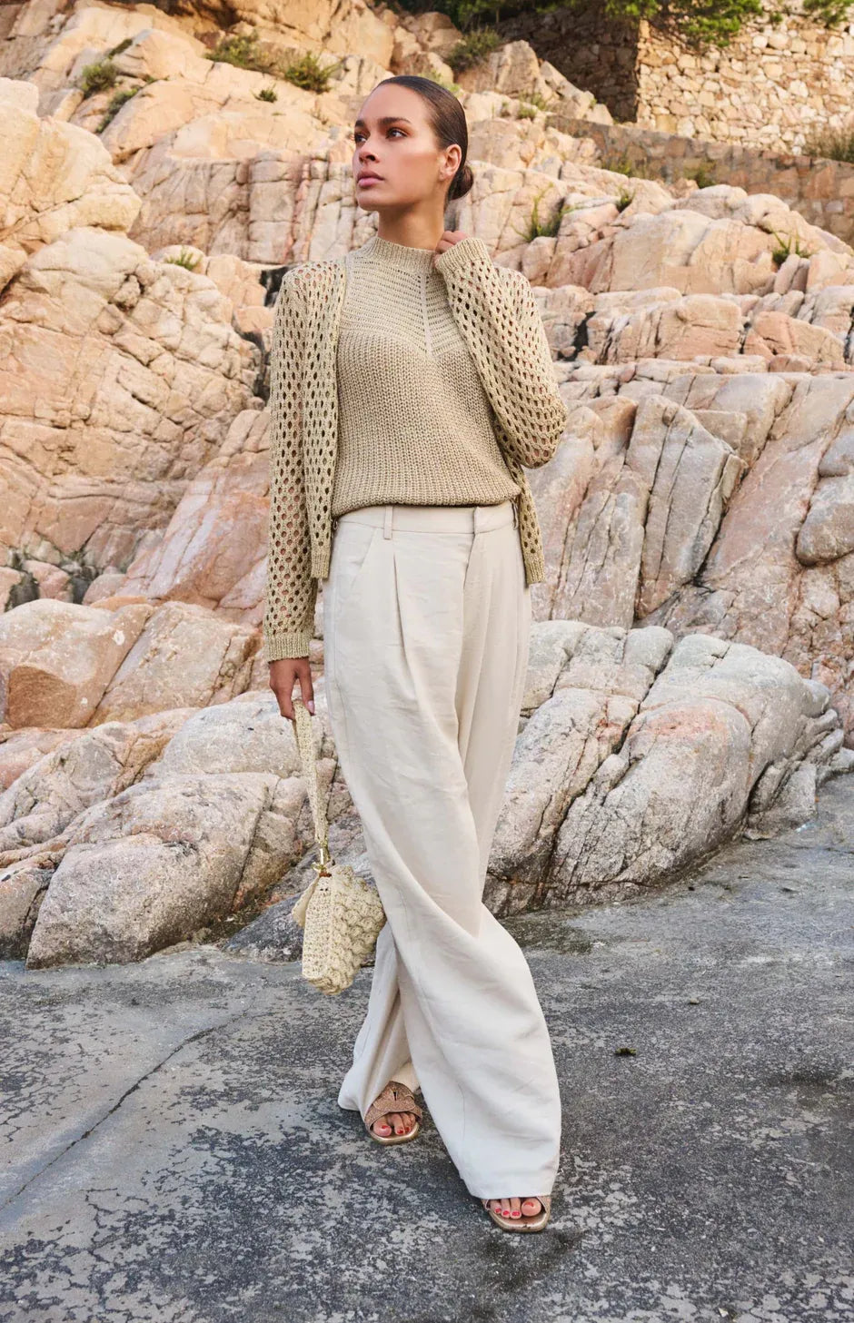 Esqualo Trousers WB Pleat Broek light sand HS25.10221