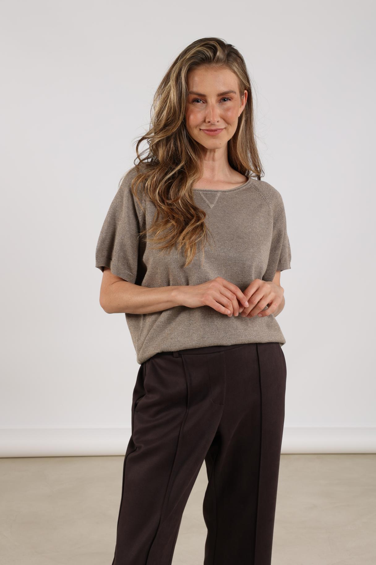 Nukus Anita Top Lurex light fango