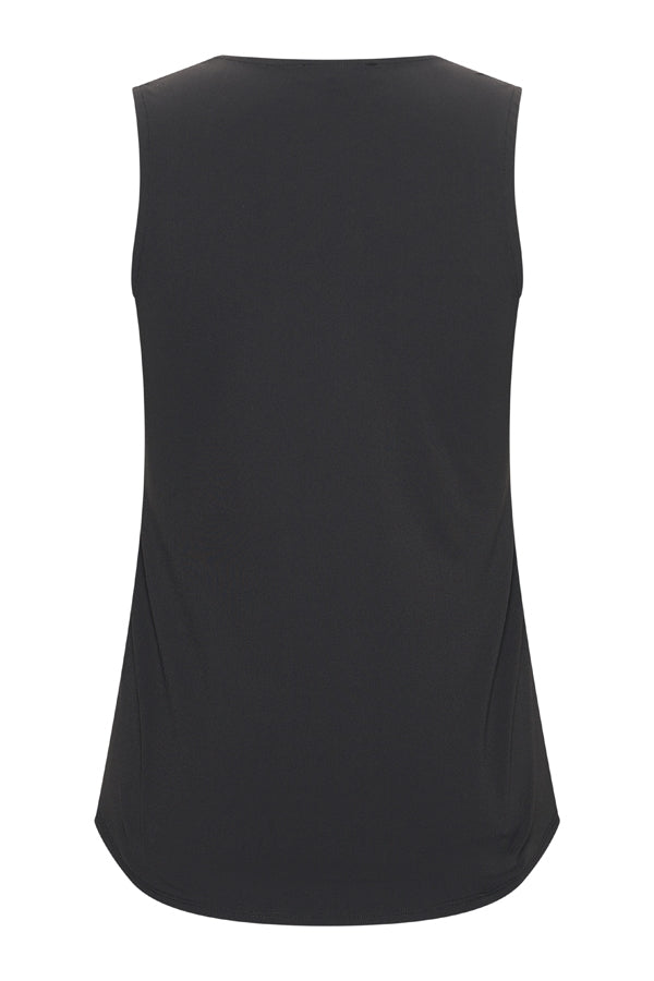 Mi Piace Travelstof Mouwloze Top Vierkante Hals zwart 202610