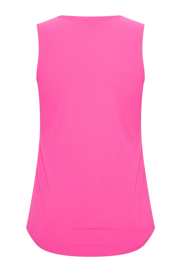 Mi Piace Travelstof Mouwloze Top Vierkante Hals fuchsia 202610